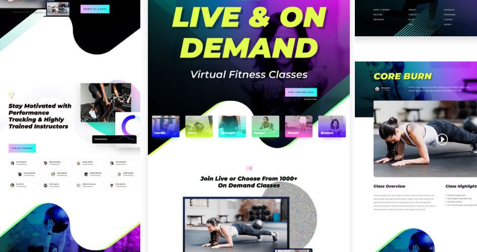 Virtual Fitness Free Divi Layout Pack