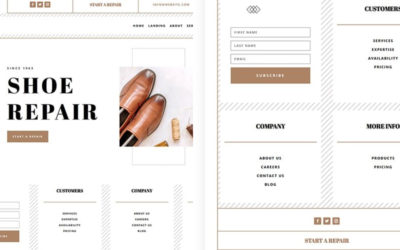 Free Divi Header & Footer Templates for Shoe Repair Layout Pack