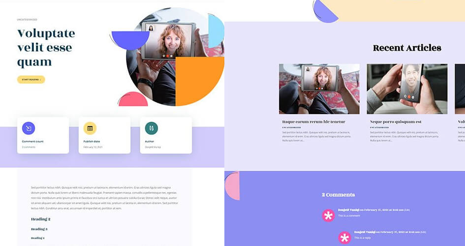 Free Divi Blog Post Template for Telehealth Layout Pack
