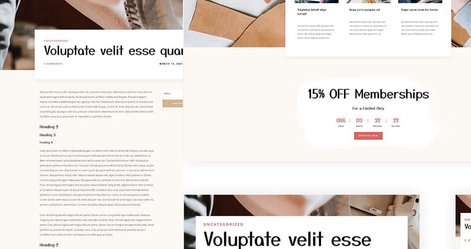 Free Divi Blog Post Template for Craft School Layout Pack