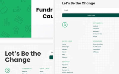 Free Divi Header & Footer Templates for Crowdfunding Layout Pack