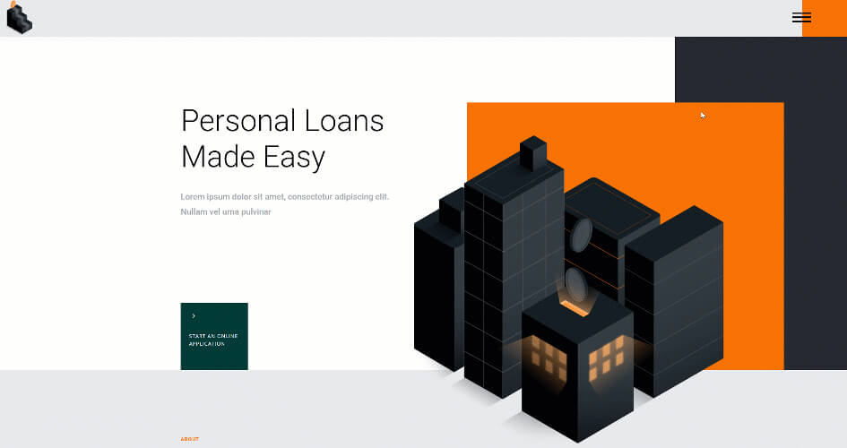 Free Divi Header & Footer Templates for Personal Loan Layout Pack