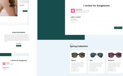 Free Divi Product Template for Sunglasses Layout Pack