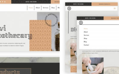 Free Divi Header & Footer Templates for Apothecary Layout Pack