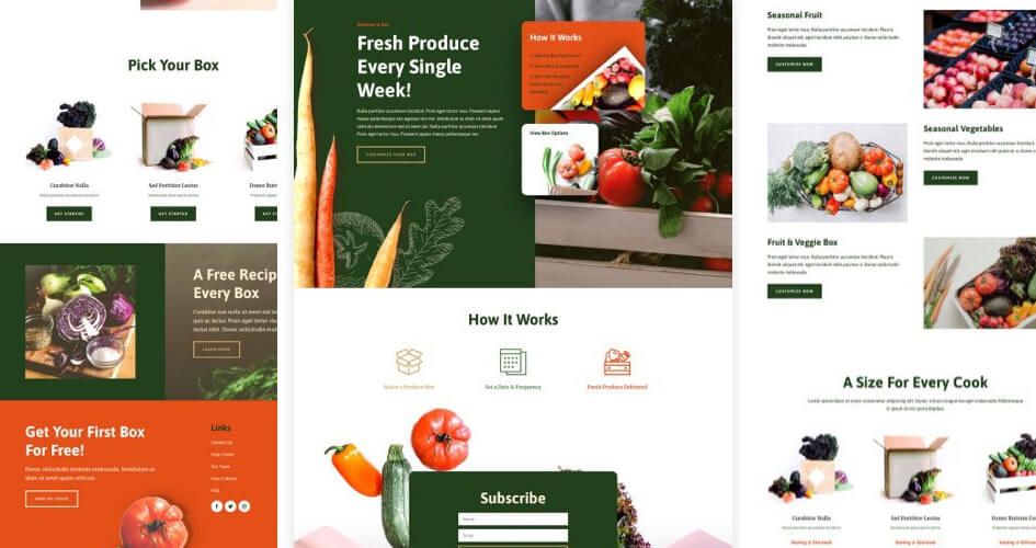 Produce Box Free Divi Layout Pack