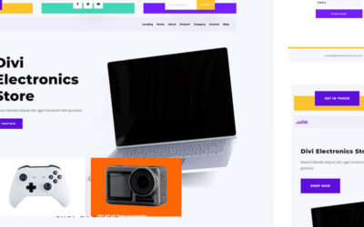 Free Divi Header & Footer Templates for Electronics Store Layout Pack