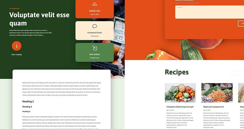Free Divi Blog Post Template for Produce Box Layout Pack