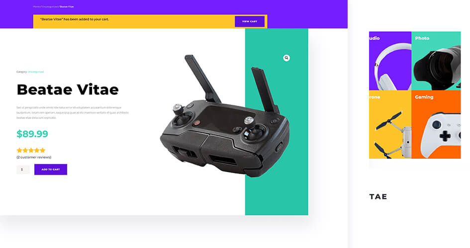 Free Divi Product Template for Electronics Store Layout Pack
