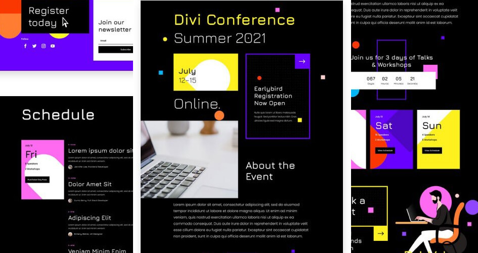 Virtual Conference Free Divi Layout Pack