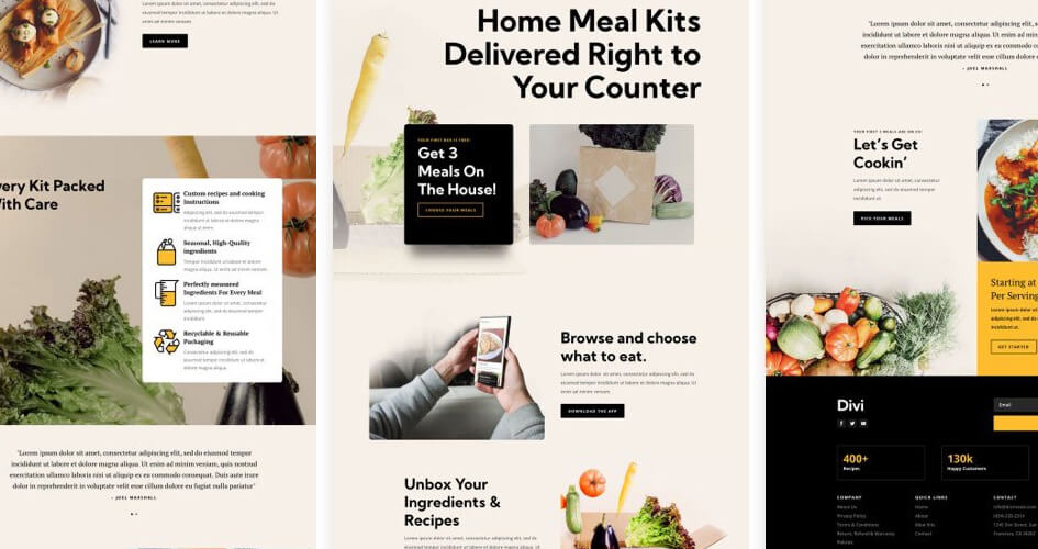 Meal Kit Free Divi Layout Pack