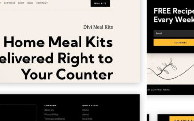 Free Divi Header & Footer Templates for Meal Kit Layout Pack