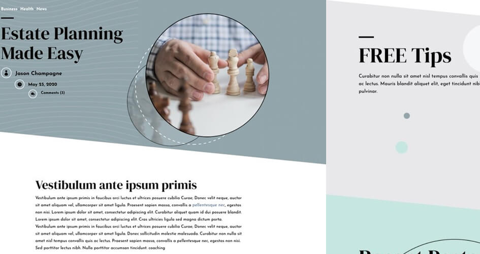 Free Divi Blog Post Template for the Estate Planning Layout Pack