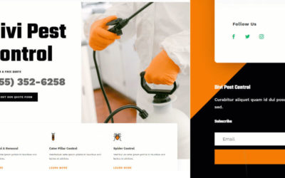 Free Divi Header & Footer Templates for Pest Control Layout Pack