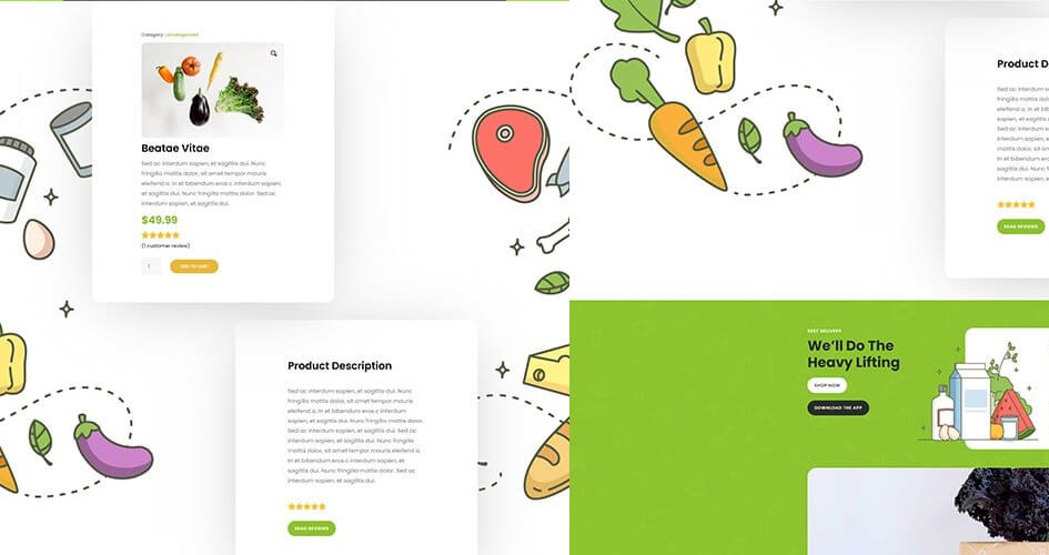 Free Divi Product Template for the Grocery Delivery Layout Pack