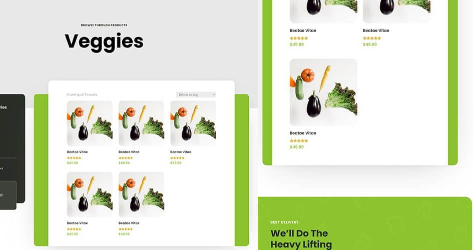 Free Divi Category Template for Grocery Delivery Layout Pack