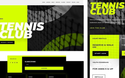 Free Divi Header & Footer Templates for the Tennis Club Layout Pack