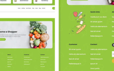 Free Divi Header & Footer Templates for the Grocery Delivery Layout Pack