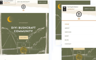Free Divi Header & Footer Templates for the Bushcraft Layout Pack
