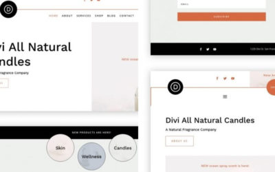 Free Divi Header & Footer Templates for the Candle Making Layout Pack