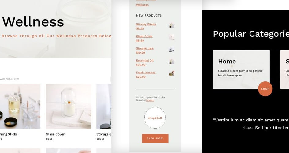 Free Divi Product Category Template for the Candle Making Layout Pack