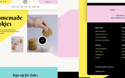 Free Divi Header & Footer Templates for the Homemade Cookies Layout Pack
