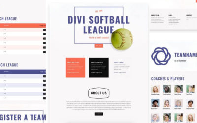 Softball League Free Divi Layout Pack