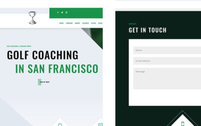 Free Divi Header & Footer Templates for the Golf Lessons Layout Pack