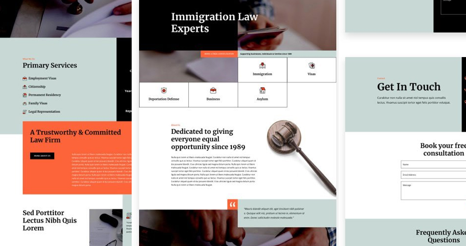 Immigration Lawyer Free Divi Layout Pack