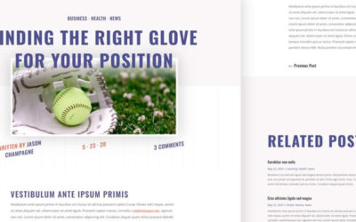 Free Divi Blog Post Template for the Softball League Layout Pack