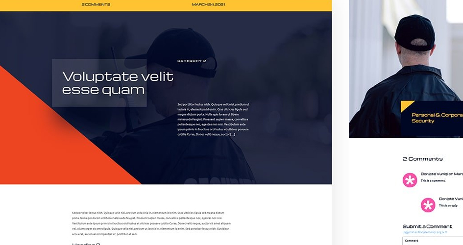 Free Divi Blog Post Template for the Security Services Layout Pack
