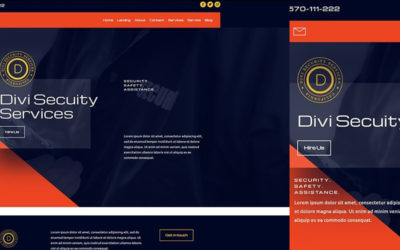 Free Divi Header & Footer Templates for the Security Services Layout Pack