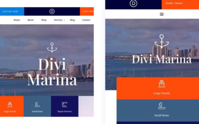 Free Divi Header & Footer Templates for the Marina Layout Pack