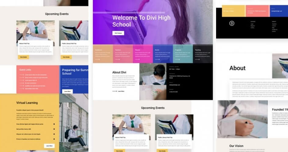 High School Free Divi Layout Pack