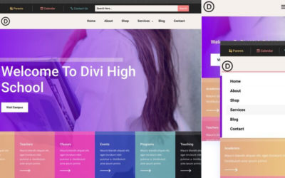 Free Divi Header & Footer Templates for the High School Layout Pack