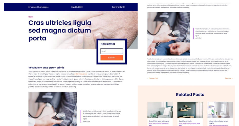 Free Divi Blog Post Template for the Home Care Layout Pack