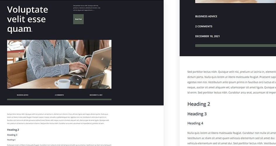 Free Divi Blog Post Template for the Corporate Layout Pack