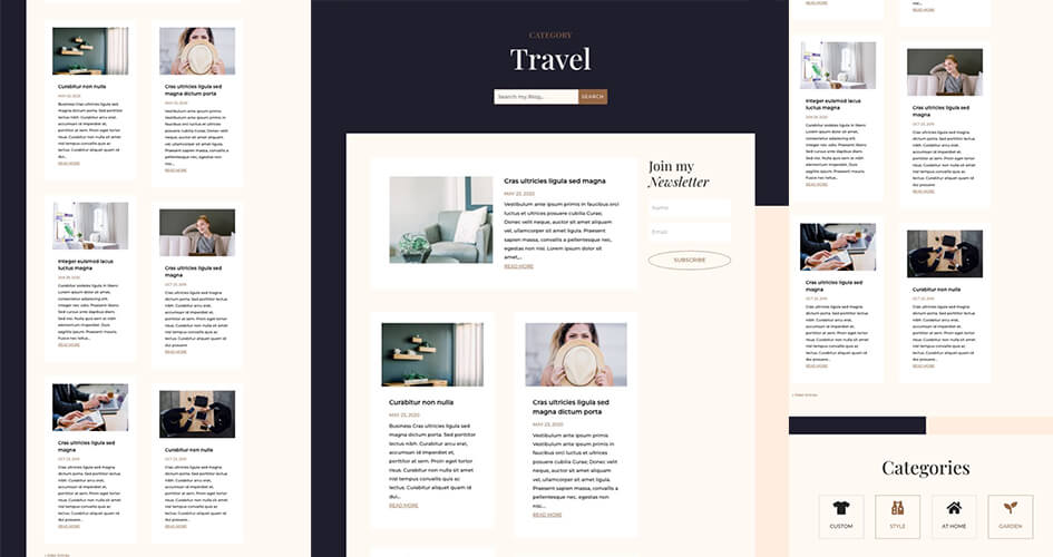 Free Divi Category Template for the Fashion Designer Layout Pack