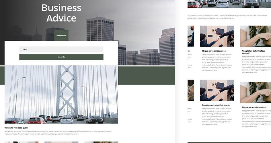 Free Divi Category Template for the Corporate Layout Pack