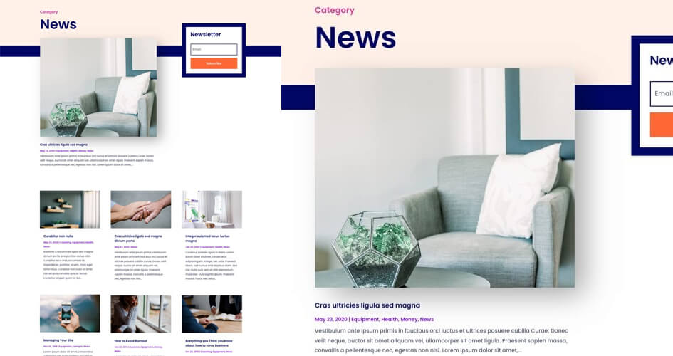 Free Divi Category Template for the Home Care Layout Pack
