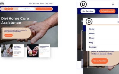 Free Divi Header & Footer Templates for the Home Care Layout Pack