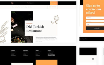 Free Divi Header & Footer Templates for the Middle Eastern Restaurant Layout Pack
