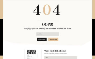 Free Divi 404 Page Template for the Blogger Layout Pack