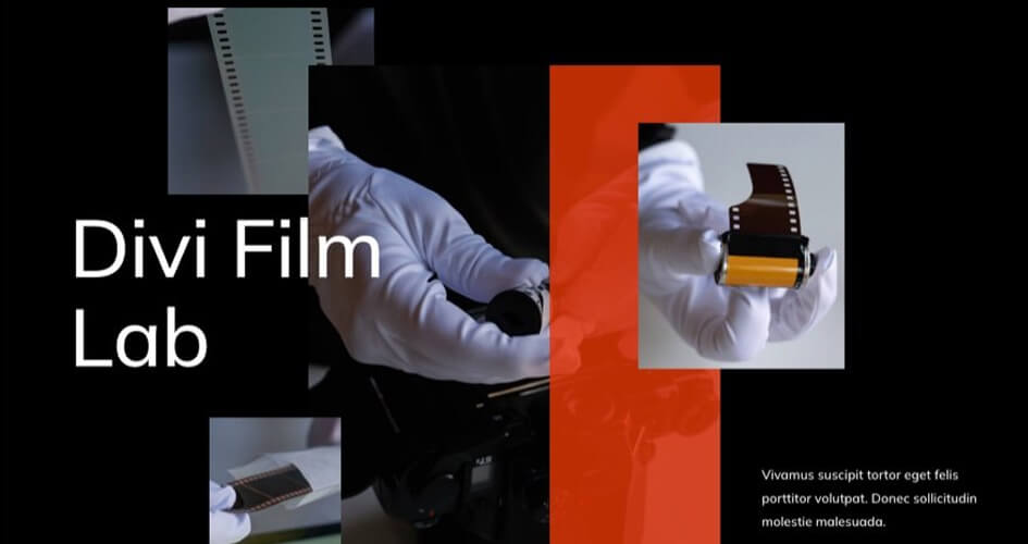 Free Divi Header & Footer Templates for the Film Lab Layout Pack