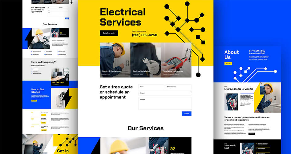 Electrical Services Free Divi Layout Pack