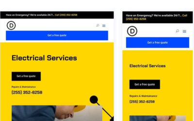 Free Divi Header & Footer Templates for the Electrical Services Layout Pack
