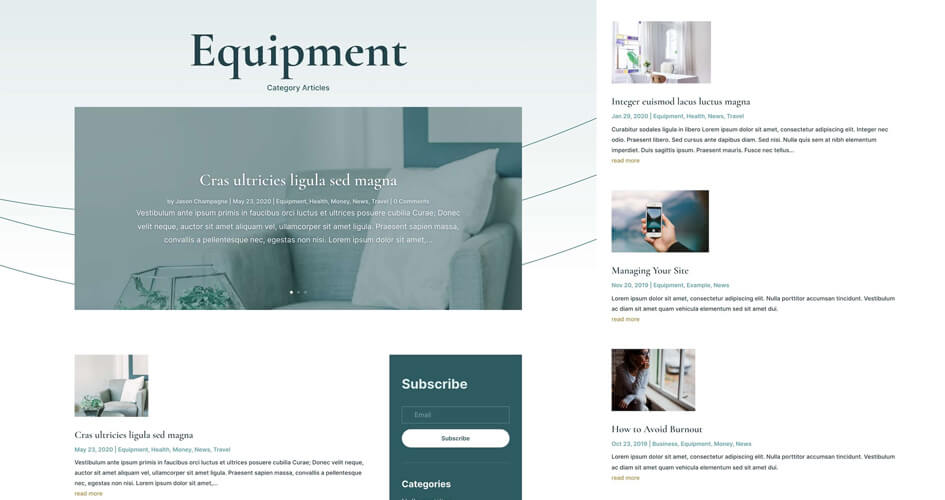 Free Divi Category Template for the Therapy Layout Pack