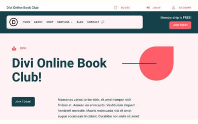 Free Divi Header & Footer Templates for the Book Club Layout Pack