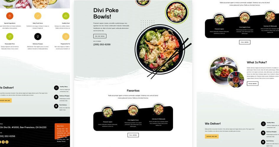 Poke Restaurant Free Divi Layout Pack
