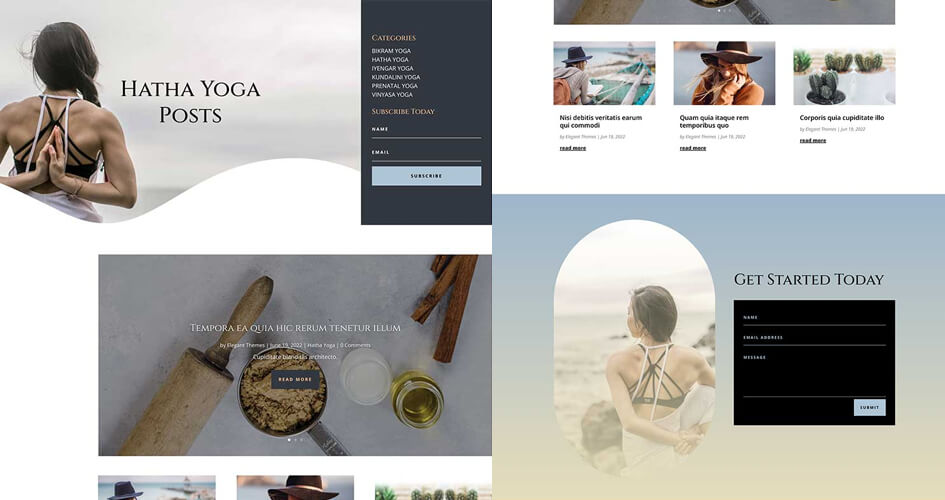 Free Divi Category Template for the Online Yoga Layout Pack