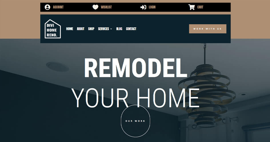 Free Divi Header & Footer Templates for the Home Remodeling Layout Pack